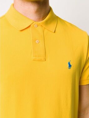 Polo by Ralph Lauren Men’s Bright Yellow Polo with Blue Pony